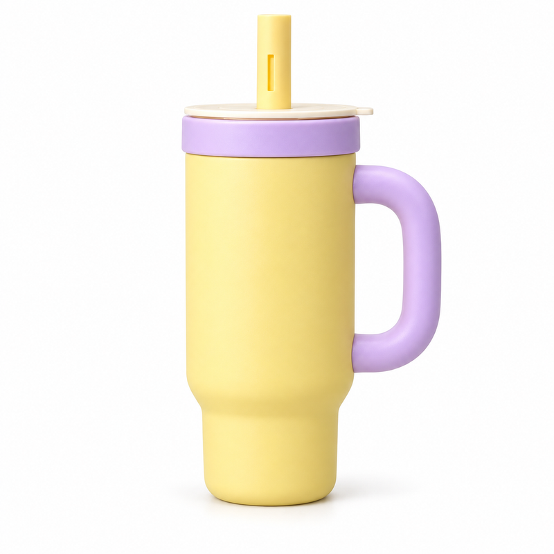 Insulated Straw Tumbler – 900ml, Removable Glass Insert - immagine del prodotto