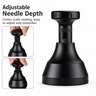 Adjustable needle depth guide on the Yozcoffee espresso WDT distributor with center scale markings