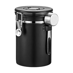 Yozcoffee Airtight Coffee Canister 1.5-2.8L 304 Stainless Steel One-Way Valve