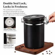 Airtight Coffee Canister 1.5-2.8L 304 Stainless Steel One-Way: yozcoffee airtight coffee canister 304 stainless steel one (3)