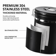 Airtight Coffee Canister 1.5-2.8L 304 Stainless Steel One-Way: yozcoffee airtight coffee canister 304 stainless steel one (5)