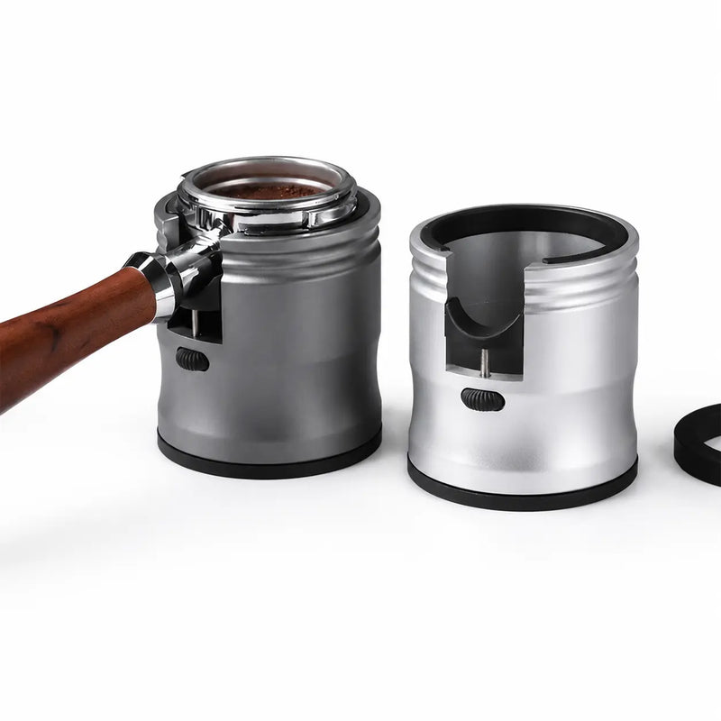 Espresso Tamping Stand Aluminum Alloy Adjustable Portafilter: yozcoffee aluminum alloy espresso portafilter tamping stan (2)