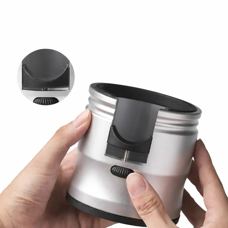 Espresso Tamping Stand Aluminum Alloy Adjustable Portafilter: yozcoffee aluminum alloy espresso portafilter tamping stan (3)