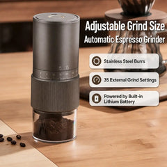 Electric Coffee Grinder – 35 Settings, Steel Burr, USB-C