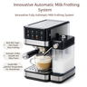 Yozcoffee automatic milk frothing espresso maker system overview with one touch drink controls