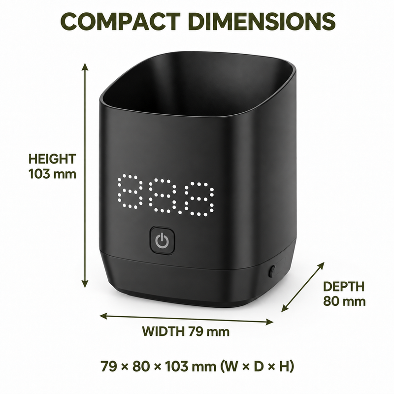 Coffee bean weighing cup dimensions 79 by 80 by 103 millimeters