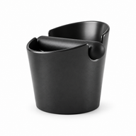 Yozcoffee black Mini espresso knock box with removable silicone bar on white background