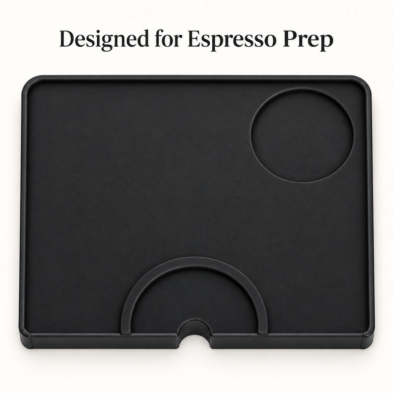 Silicone Espresso Tamping Mat – Black, 20.5 × 15 cm - immagine del prodotto
