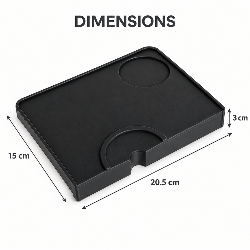 Silicone Espresso Tamping Mat – Black, 20.5 × 15 cm - immagine del prodotto
