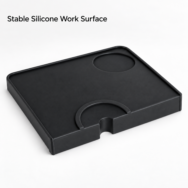 Silicone Espresso Tamping Mat – Black, 20.5 × 15 cm - immagine del prodotto