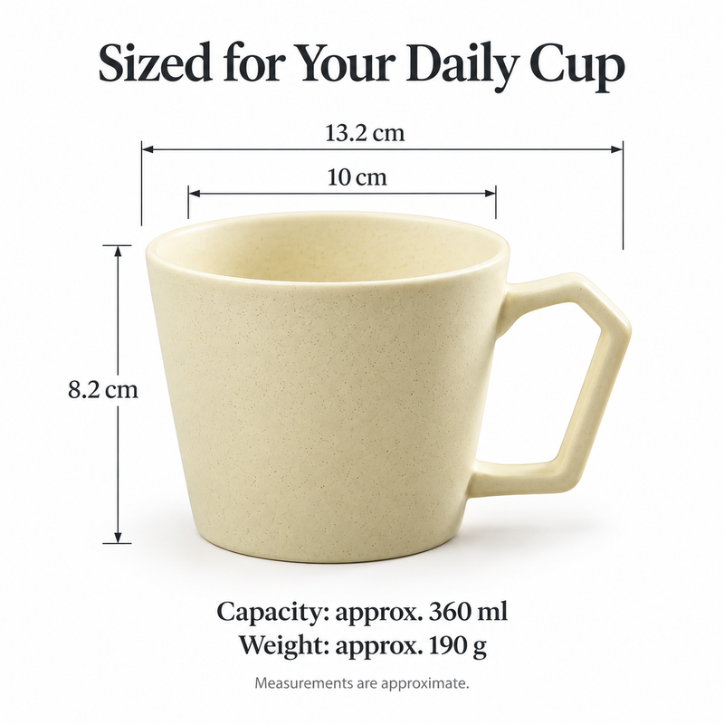Ceramic Coffee Mug 360ml with Geometric Handle - Produktbild