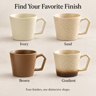 Ceramic Coffee Mug 360ml with Geometric Handle - Vorschaubild 7