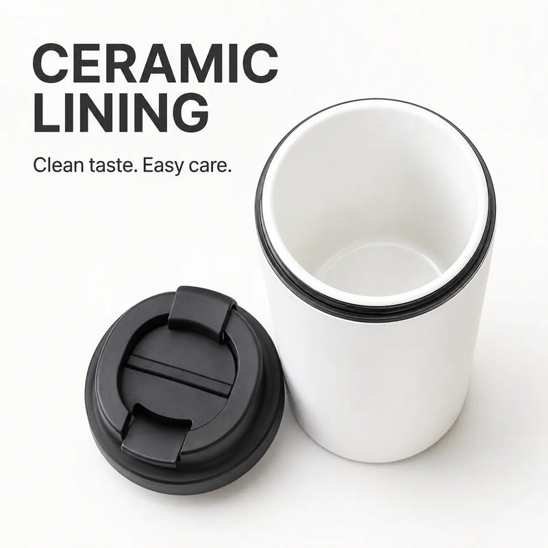 トラベルコーヒーマグ 380 ml｜内側セラミック加工・フリップ式ふたの商品画像