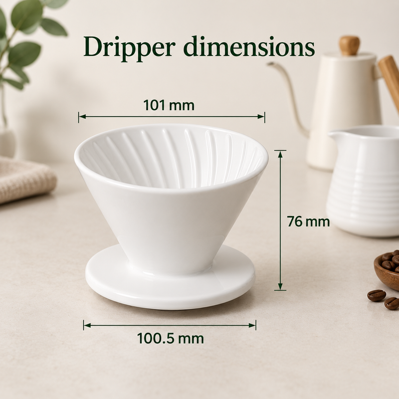 Ceramic Pour Over Coffee Kit – 450ml Server, Optional Kettle - Produktbild