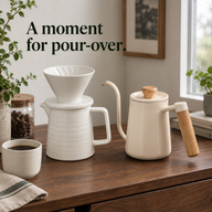 Ceramic Pour Over Coffee Kit – 450ml Server, Optional Kettle - Vorschaubild 3