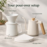 Ceramic Pour Over Coffee Kit – 450ml Server, Optional Kettle - Vorschaubild 7