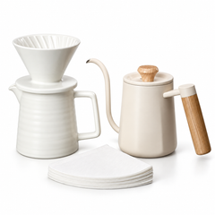Ceramic Pour Over Coffee Kit – 450ml Server, Optional Kettle