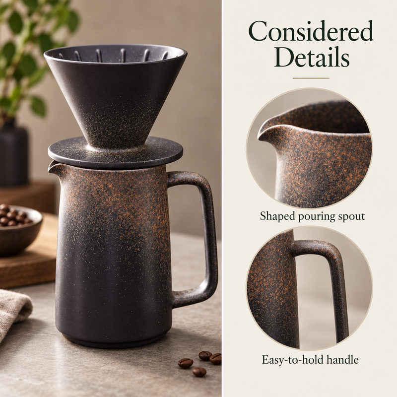 Ceramic Pour Over Coffee Set – 550ml Server & Dripper - Produktbild