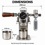 CO₂-Espressomaschine mit Holzgriff, Ständer und Metallbecher - Vorschaubild 6