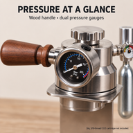 CO₂-Espressomaschine mit Holzgriff, Ständer und Metallbecher - Vorschaubild 4