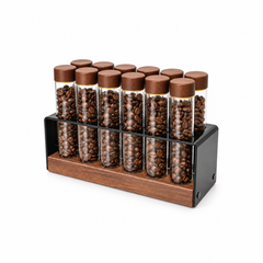Coffee Bean Dosing Tubes – 12-Tube Organizer with Holder