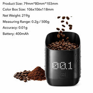 Rechargeable Coffee Bean Weighing Cup, 0.01g Precision: yozcoffee coffee bean weighing cup electronic rechargeable 05