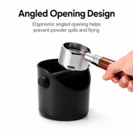 Coffee Knock Box 0.45L ABS Rubber Metal Espresso Bar: rubber metal espresso angled opening