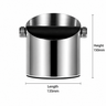 Front dimension guide for the Yozcoffee coffee knock box showing 135 mm width and 150 mm height