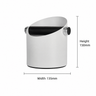 Side dimension guide for the Yozcoffee coffee knock box showing 135 mm width and 150 mm height