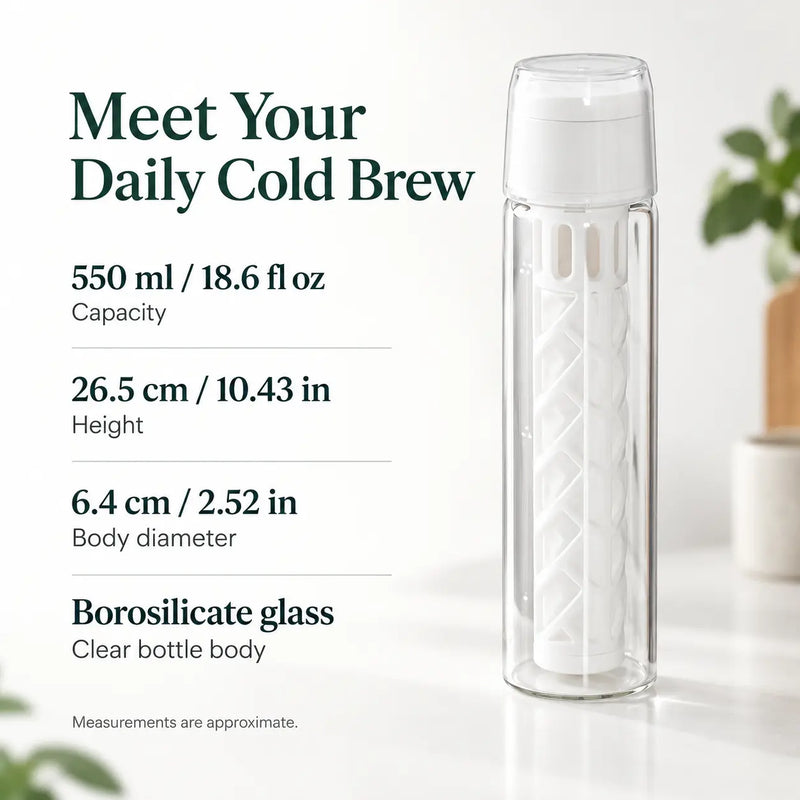 Yozcoffee ガラス製水出しコーヒーボトル 550 ml｜フィルター付きの商品画像