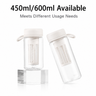 Yozcoffee cold brew tea infuser bottle shown in 450ml and 600ml capacity options