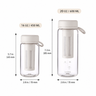 Dimension chart for the Yozcoffee cold brew tea infuser bottle in 450ml and 600ml sizes