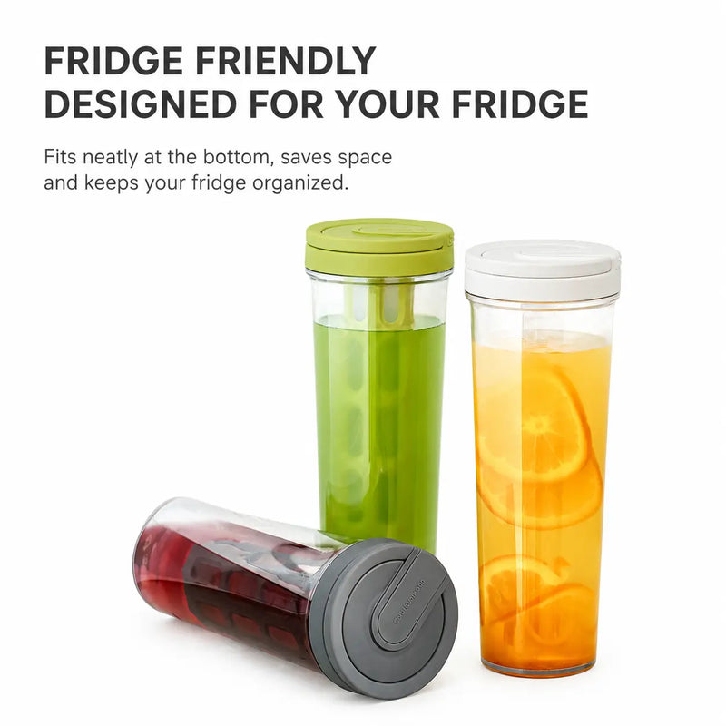Cold Brew Infuser Bottle 600ml BPA-Free Slim Filter: fridge friendly