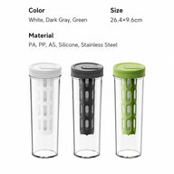 Cold Brew Infuser Bottle 600ml BPA-Free Slim Filter: colors specifications info