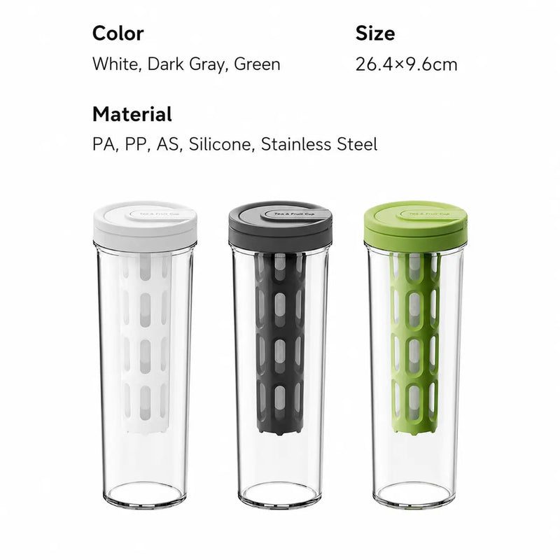 Cold Brew Infuser Bottle 600ml BPA-Free Slim Filter: colors specifications info