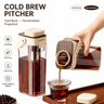 Yozcoffee cold brew pitcher highlighting BPA-free leak-proof 1000ml design