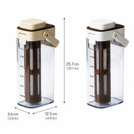 Cold Brew Coffee Pitcher 1000ml BPA-Free Filter Apricot/White: apricot size