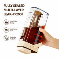 Cold Brew Coffee Pitcher 1000ml BPA-Free Filter Apricot/White: leak proof
