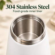 Close-up of the 304 stainless steel inner liner and threaded drinking rim