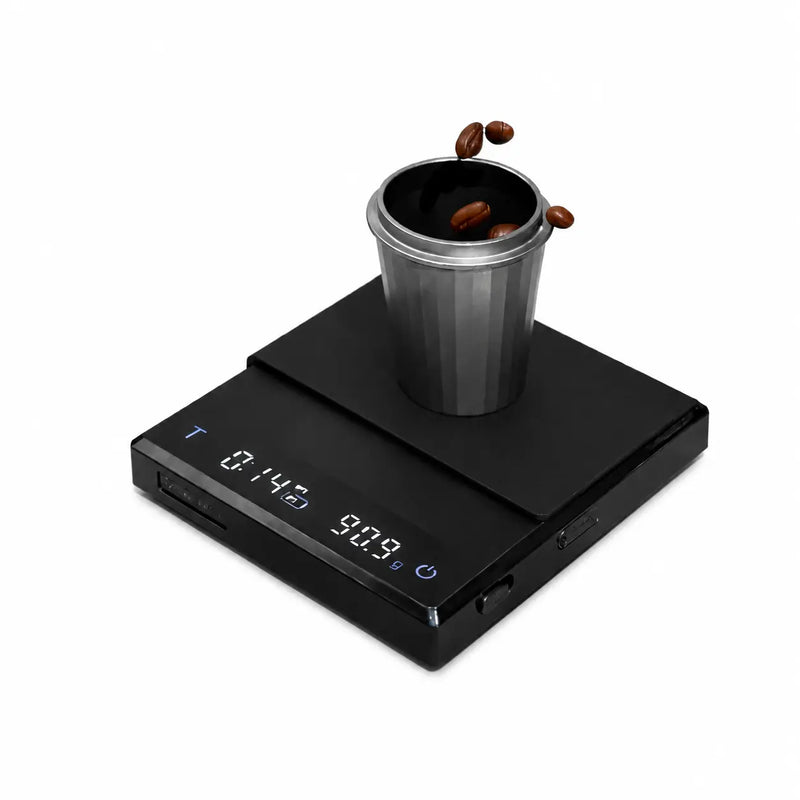 Coffee Scale with Timer 2kg Digital Rechargeable Black/White — alternate angle of the full product
