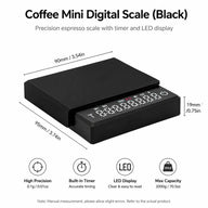 Coffee Scale with Timer 2kg Digital Rechargeable Black/White: feature details build callout