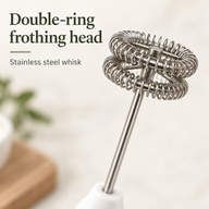 Handheld Milk Frother – USB-C, 3 Speeds, Double-Ring Head - miniatuur 4