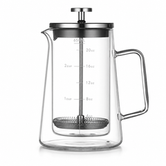 Double-Wall Glass French Press Coffee Maker – 350/650 mL