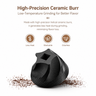High-precision ceramic burr feature image for the Yozcoffee electric coffee grinder