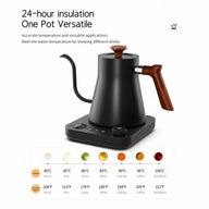 Electric Gooseneck Kettle 0.9L 304 Stainless Steel: yozcoffee electric gooseneck kettle 09l variable temperatu 03 black 9l