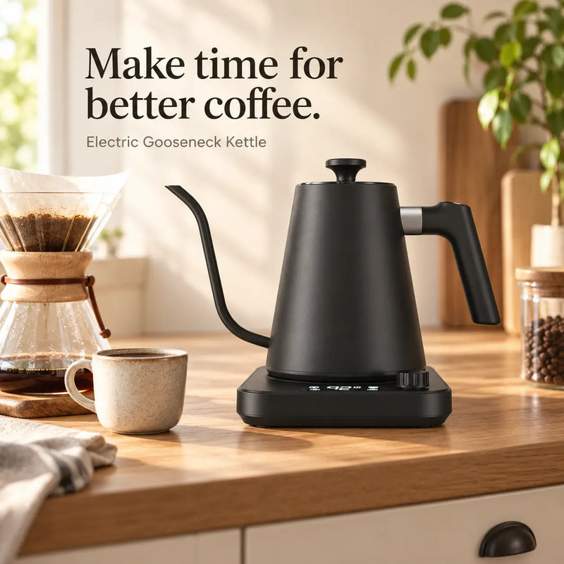 Yozcoffee Electric Gooseneck Kettle – 1L, Temperature Control - imagen del producto