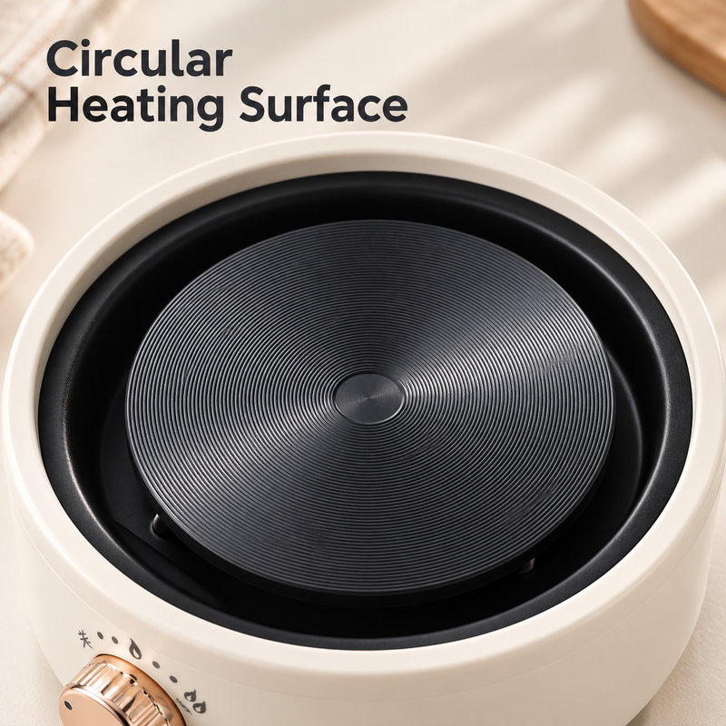 Electric Hot Plate for Moka Pots – 12cm, Dial Control, White - immagine del prodotto
