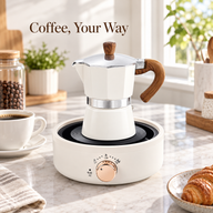 Electric Hot Plate for Moka Pots – 12cm, Dial Control, White - miniatura 3