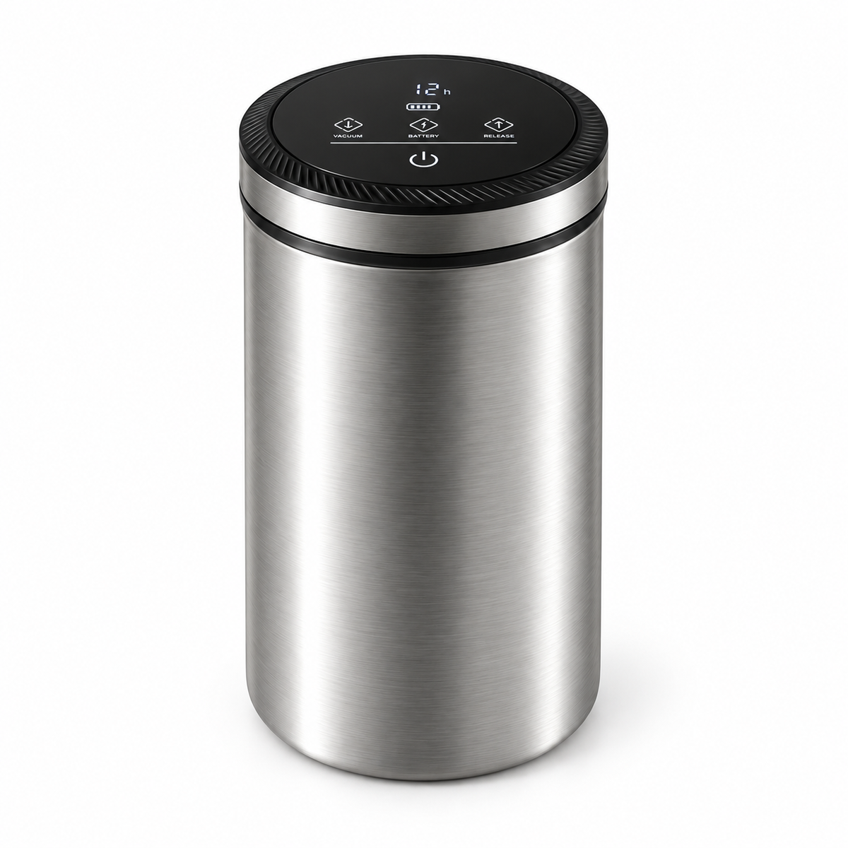 Electric Vacuum Coffee Canister – 1.6L Stainless Steel, Digital Touch Lid - imagen del producto