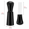Black 7-needle WDT tool size guide showing handle width, overall height, and needle length